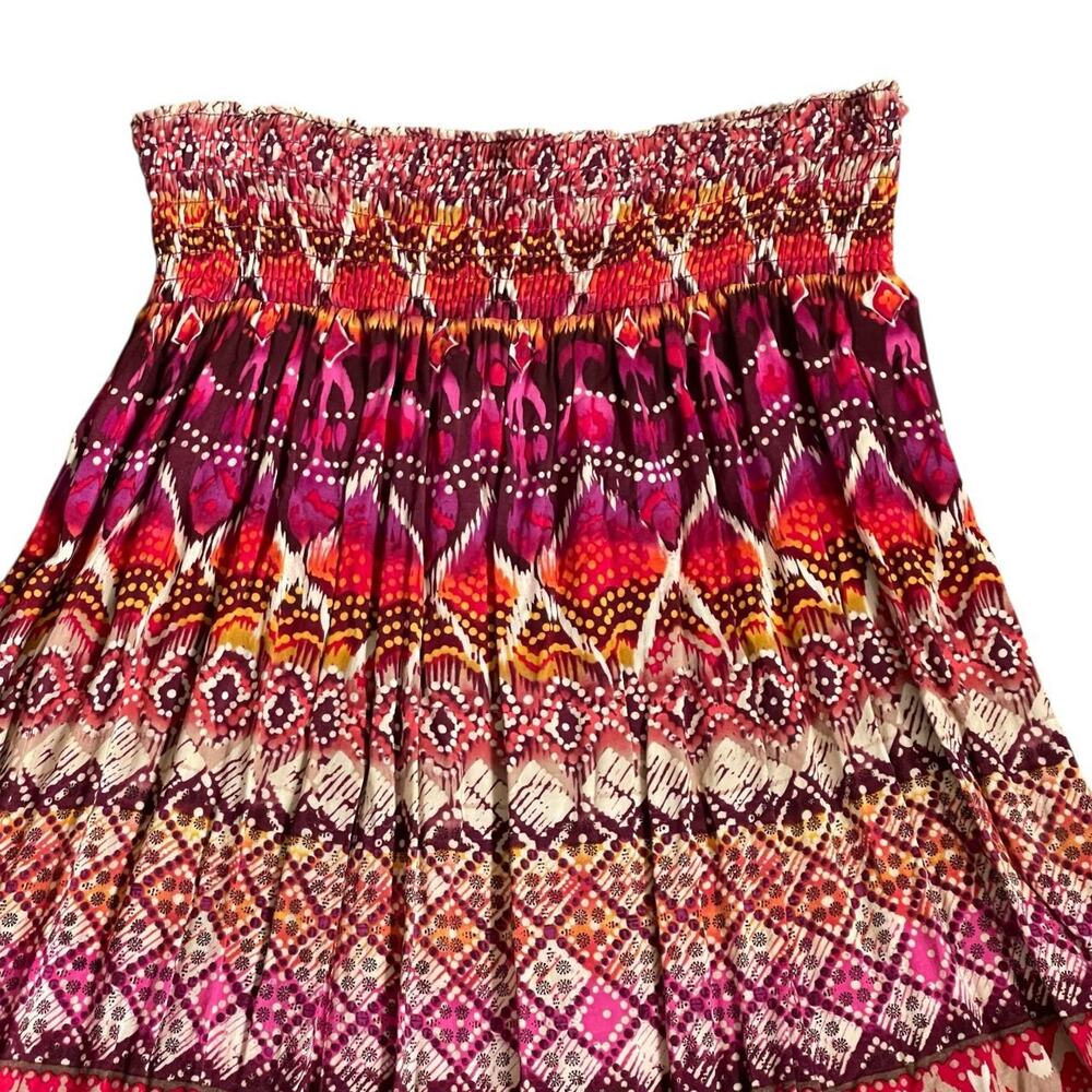 Notations Multicolor Pleated Boho Skirt: 90s, Y2K